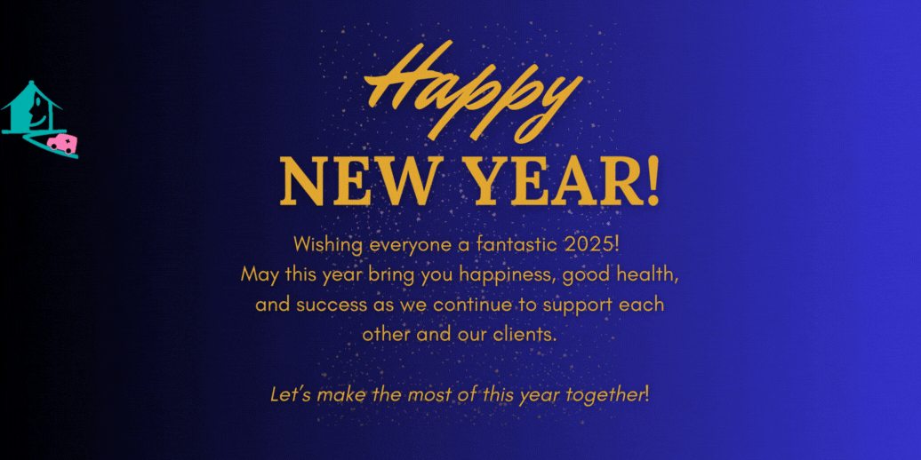 Blue and Yellow Festive Happy New Year Banner.gif